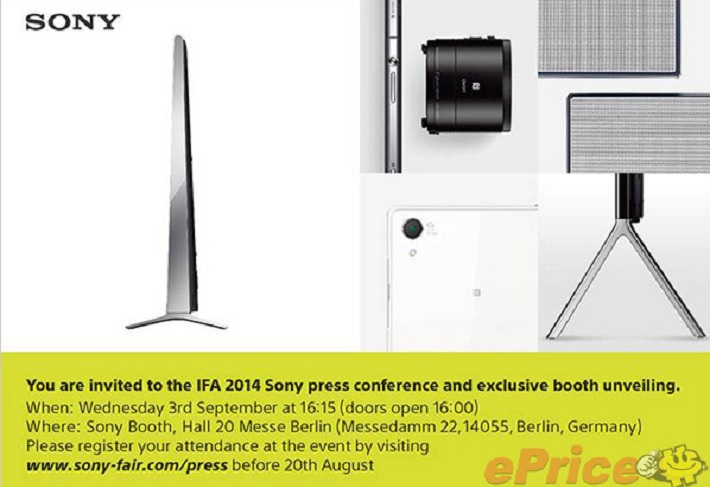 Sony Xperia Z3, Z3 Compact Teased on IFA 2014 Invites